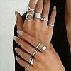10Pcs Alloy Finger Rings Set for Women WGC74B8-04-1