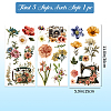 3 Sheets 3 Styles Flower PVC Waterproof Decorative Stickers DIY-WH0404-034-3