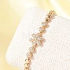 Brass Micro Pave Cubic Zirconia Chain Bracelets KK-R217-48G-2