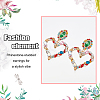 2 Pairs 2 Colors Rhinestone Hollow Out Heart Dangle Stud Earrings EJEW-FI0001-13-3