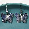 Natural Sodalite Brass Dangle Earrings EJEW-M081-01P-09-4