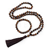Natural Tiger Eye Round Beaded Pendant Necklaces & Bracelets Sets FS-WG9D102-06-2