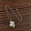 Halloween Zinc Alloy Cowbody Skull Pendant Necklaces for Unisex WGCDD93-01-3