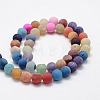 Frosted Natural Weathered Agate Beads Strands X-G-F367-8mm-08-2