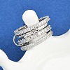 Brass Micro Pave Cubic Zirconia Plain Band Finger Rings for Women RJEW-P160-01I-P-2