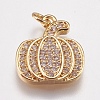 Brass Micro Pave Cubic Zirconia Charms ZIRC-E147-38G-1