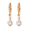 Brass Micro Pave Clear Cubic Zirconia Leverback Earrings EJEW-K300-17G-4