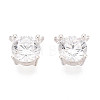 925 Sterling Silver Pave Clear Cubic Zirconia Flat Round Charms STER-T008-69S-02-2