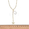 Summer Natural Baroque Keshi Pearl & 304 Stainless Steel Sea Animal Pendant Satellite Chain Y Lariat Necklaces NJEW-JN06049-01-4