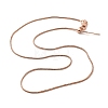 1mm Rack Plating Brass Snake Chain Adjustable Slider Necklaces for Women Men MAK-L044-38RG-1