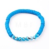 Polymer Clay Heishi Beads Stretch Bracelets BJEW-JB05905-04-1