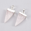 Natural Rose Quartz Pendants G-E493-O03-S-1