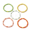 Rondelle Baking Plating Glass Seed Beads Bracelets BJEW-JB10784-1