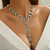 Vintage Alloy & Synthetic Turquoise Flower Y Necklaces for Women WGD1AD6-01-1