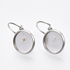 Tarnish Resistant Flat Round Tray Smooth Surface 304 Stainless Steel Leverback Earring Findings LS-X-STAS-R065-66-3