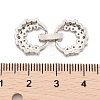 Brass Micro Pave Clear Cubic Zirconia Fold Over Clasps KK-C075-02P-3