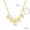304 Stainless Steel Enamel Flower Bib Necklaces FS-WG58DA2-01-2
