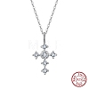925 Sterling Silver Micro Pave 5A Clear Cubic Zirconia Pendants SE-CBA9BBC-05P-1