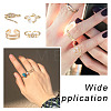 Cheriswelry 4Pcs 4 Style Snake & Smiling Face & Star Brass Cuff Rings for Her RJEW-CW0001-01-14