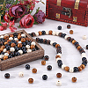 400Pcs 4 Styles  Natural Wood Beads WOOD-GF0002-15B-4