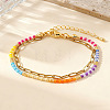 Glass Rainbow Beaded Double Layer Women's Bracelets MZ0541-3