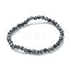 Natural Snowflake Obsidian Beaded Stretch Bracelets BJEW-D446-A-45-2