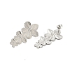 304 Stainless Steel Flower Stud Earrings for Women LS-EJEW-U020-17P-2