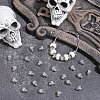 50Pcs Skull Alloy European Beads MPDL-PA0001-02-4