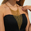 Iron Mesh Tassel Bib Necklaces for Women FS-WGB956F-01-2