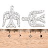 Brass Micro Pave Clear Cubic Zirconia Connector Charms CU-CBA7BFE-03B-P-3