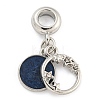 Rack Plating Alloy Enamel Flat Round with Star European Dangle Charms FIND-B034-08P-01-1