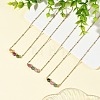 Natural Multicolor Tourmaline Faceted Cube Beads Pendant 304 Stainless Steel Satellite Chain Necklacs for Women NJEW-JN06541-01-1