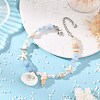 Ocean Natural Clam Shell Charm Anklets AJEW-AN00839-3