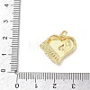 Brass Micro Pave Clear Cubic Zirconia Pendants KK-D289-01G-06-3