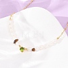 Natural Tiger Eye Chip and Rice Natural Pearl Beaded Necklaces GG-CBA3297-15G-A-1
