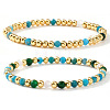 2Pcs 2 Styles Natural Gemstone Beaded Stretch Bracelets TU5709-2-1