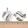 Natural Abalone Shell & Black Lip Shell & Pink Shell Pendants SSHEL-B003-06P-03-3