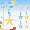 8Pcs Opaque Resin Starfish Pendant Decorations HJEW-YW00267-2
