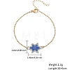 Glass Seed Beaded Star Link Bracelet with Golden Stainless Steel Cable Chains NK2955-3-2