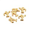 Golden Plated Alloy Letter Pendants PALLOY-J718-01G-Y-2
