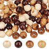 80Pcs 4 Colors Wood European Beads WOOD-PA0001-76-1