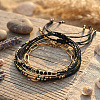 4Pcs 4 Styles Brass & Glass Seed Beads Braided Bead Bracelets BZ6488-1-1
