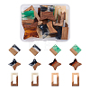 12Pcs 6 Styles Transparent Resin & Walnut Wood Pendants RESI-CW0001-14-23