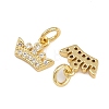 Brass Micro Pave Clear Cubic Zirconia Charms KK-A269-29G-2