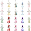 20Pcs 10 Colors Glass Pearl with Alloy Pendants PALLOY-YW00172-2