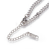304 Stainless Steel Split Initial Pendant Necklaces NJEW-L152-03I-3