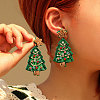 Christmas Tree Felt Fabric Dangle Stud Earrings FS-WG8B689-01-1