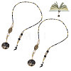 2Pcs Plastic Bead with Zinc Alloy Enamel Charms Bookmarks AJEW-GL0003-52B-1
