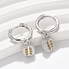 Brass Cubic Zirconia Hoop Earrings EJEW-Q015-01P-D-5