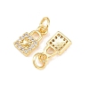 Brass Micro Pave Cubic Zirconia Pendants KK-B167-18G-2